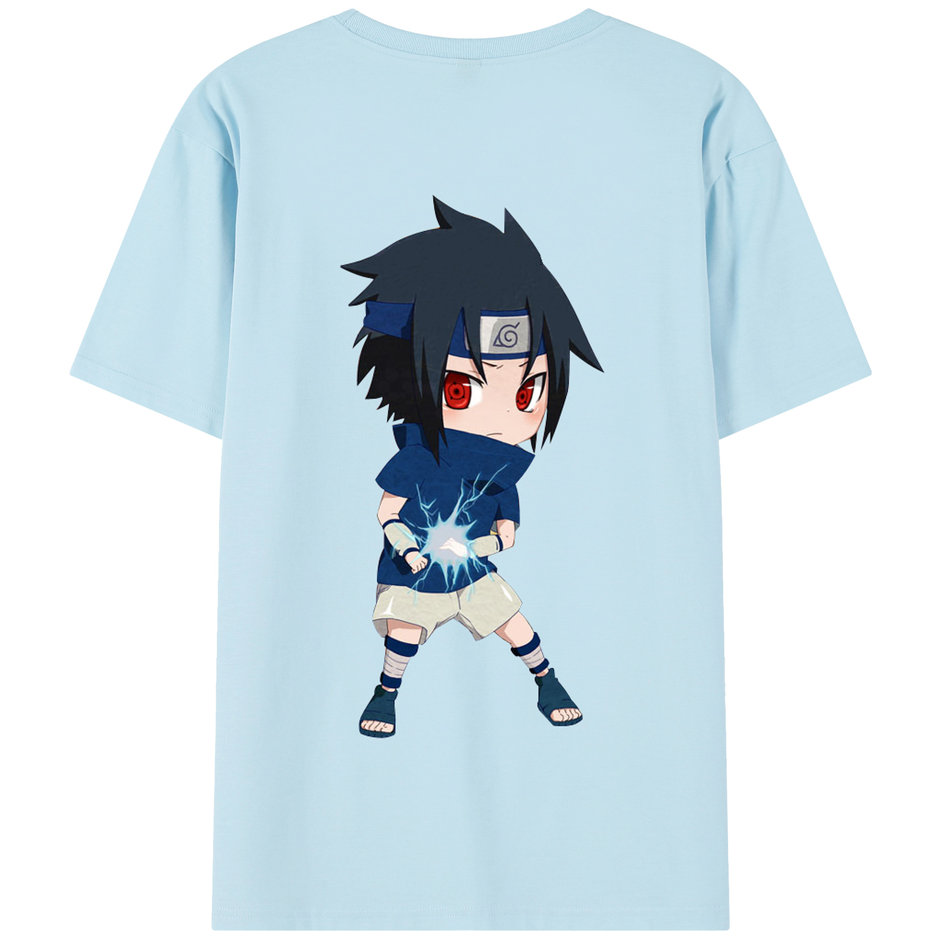 （画像用） NARUTO -ナルト- うちは サスケ Uchiha Sasuke 綿100％半袖Tシャツ（背面プリント）